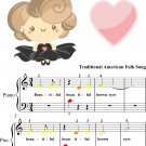 Beautiful Beautiful Brown Eyes Beginner Piano Sheet Music with Colored Notes