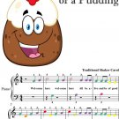 A Mince Pie or a Pudding Easiest Piano Sheet Music With Colored Notes