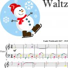 Skater's Waltz Easiest Piano Sheet Music with Colored Notes