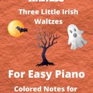 Spooky Halloween Waltzes for Easy Piano Sheet Music with Colored Notes