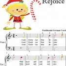 Good Christian Men Rejoice Easy Piano Sheet Music with Colored Notes