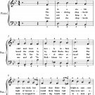 All In a Stable Cold and Bare Easy Piano Sheet Music