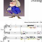 Air on the G String Elementary Beginner Piano Sheet Music with Colored Notes