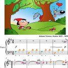 Tales from the Vienna Woods Easy Piano Sheet Music with Colored Notation