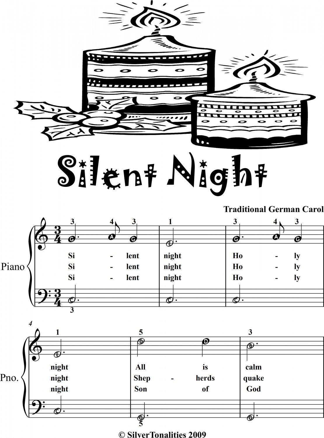 Silent Night Easiest Piano Sheet Music