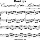 Donkeys Carnival of the Animals Elementary Piano Sheet Music