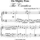 On Mighty Pens the Creation Easy Piano Sheet Music