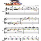 Toccata and Fugue in D Minor Easy Piano Sheet Music with Colored Notes