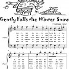 Gently Falls the Winter Snow Easy Piano Sheet Music 2nd Edition