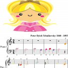 The Sleeping Beauty Waltz Beginner Piano Sheet Music with Colored Notes