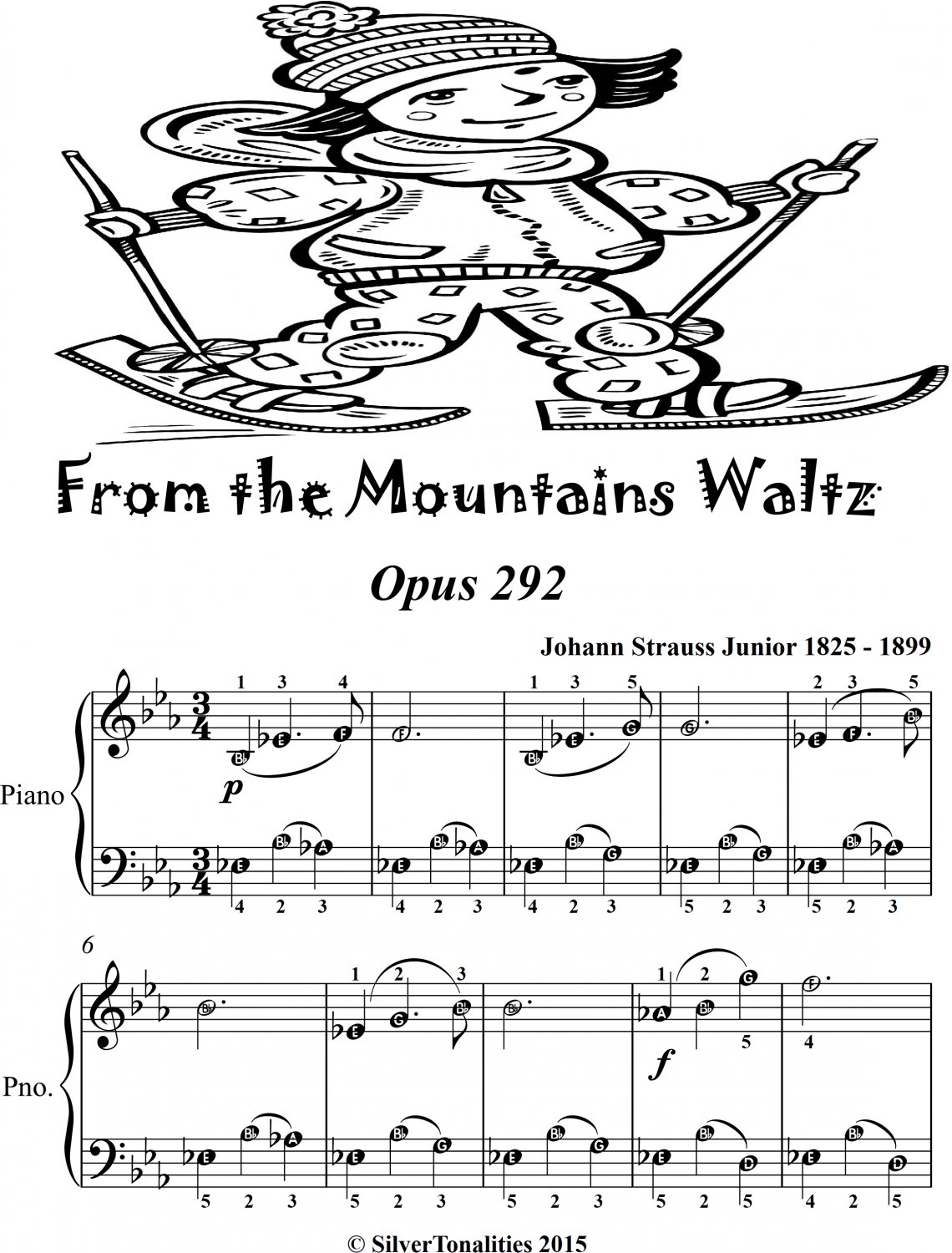 From the Mountains Waltz Opus 292 Easiest Piano Sheet Music 2nd Edition
