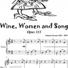 Wine Women and Song Opus 333 Easiest Piano Sheet Music 2nd Edition