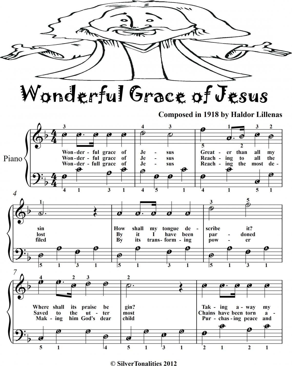 Wonderful Grace of Jesus Easy Piano Sheet Music 2nd Edition