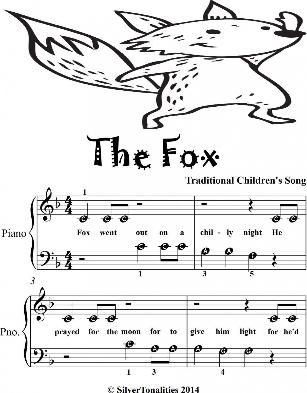 The Fox Beginner Piano Sheet Music