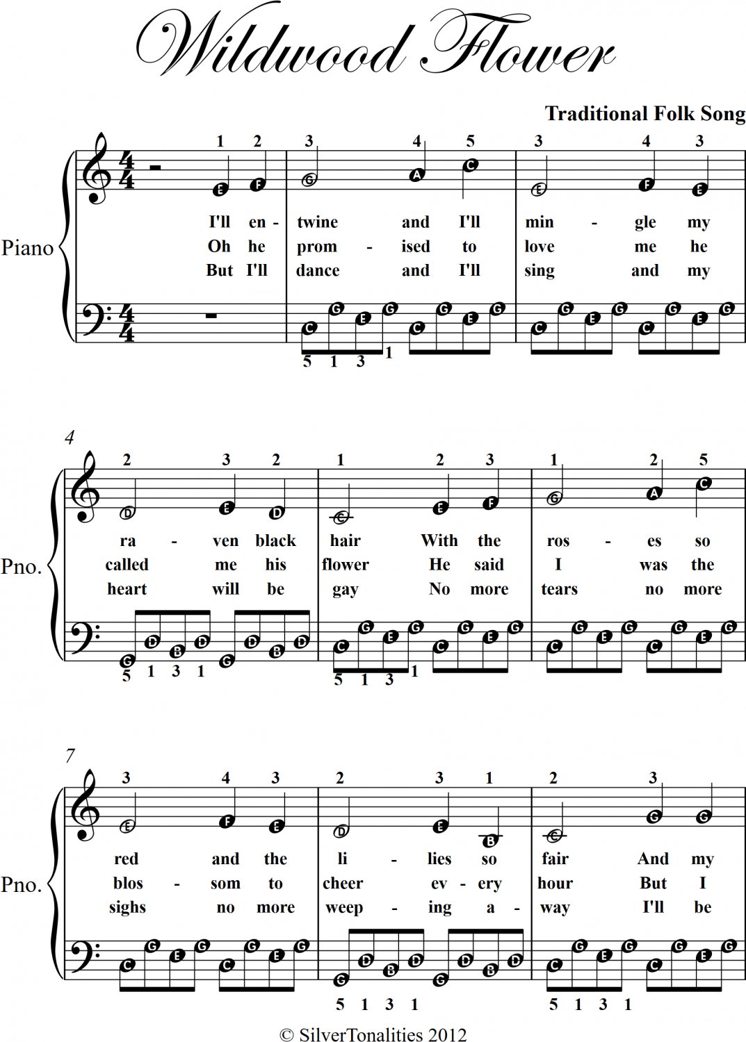 Easy piano sheet