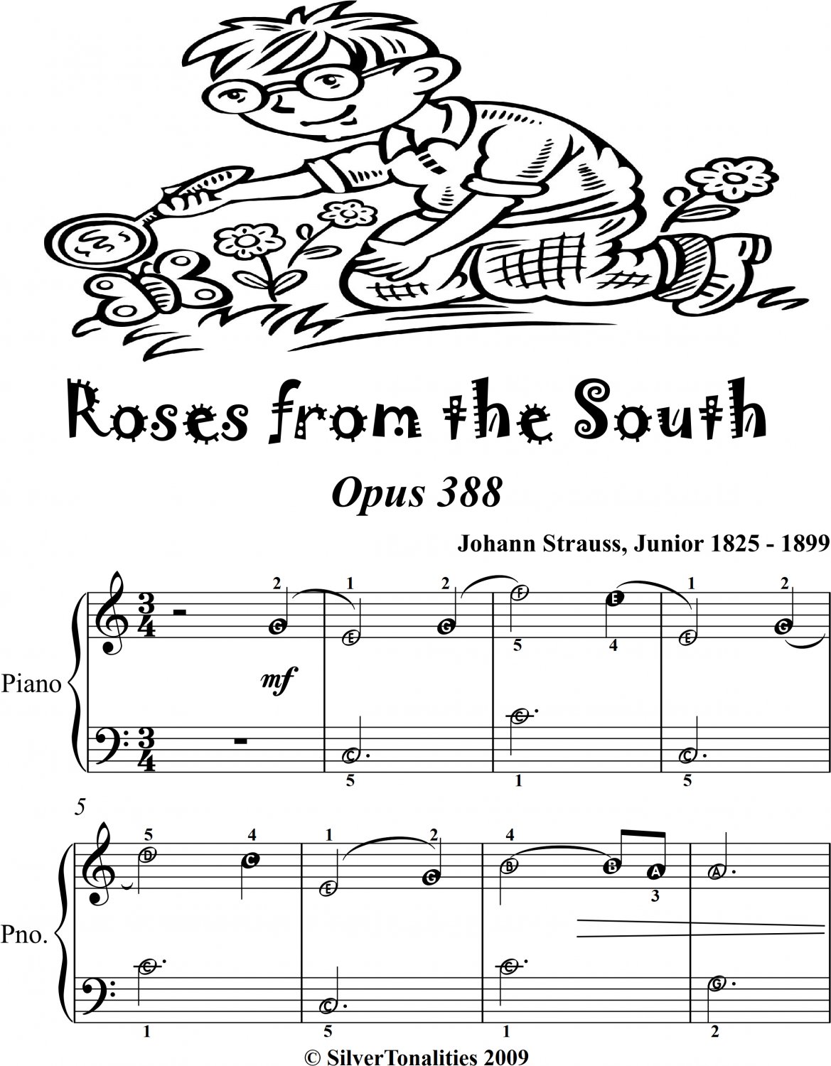 Roses from the South Opus 388 Easiest Piano Sheet Music 2nd Edition