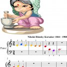 Song of India Beginner Piano Sheet Music with Colored Notes