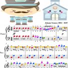 Radetzky March Easy Piano Sheet Music with Colored Notation