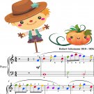 The Happy Farmer Opus 68 Easy Piano Sheet Music with Colored Notes