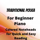 Martha Polka Beginner Piano Sheet Music with Colored Notation
