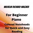 Mastersingers of Nuremberg Beginner Piano Sheet Music with Colored Notation