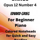 Elfin Dance Opus 12 Number 4 Beginner Piano Sheet Music with Colored Notation