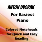 Humoresque Easy Piano Sheet Music with Colored Notation