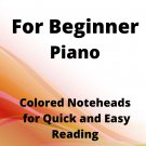 Wearing of the Green Beginner Piano Sheet Music with Colored Notation