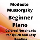 A Night on Bald Mountain Beginner Piano Sheet Music with Colored Notation