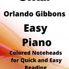 The Silver Swan Easy Piano Sheet Music with Colored Notation