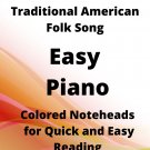 The Yellow Rose of Texas Easy Piano Sheet Music Colored Notation