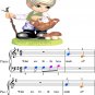What Little Boys Are Made Of Beginner Piano Sheet Music with Colored Notation