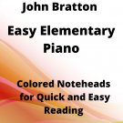 Teddy Bear's Picnic Easy Elementary Piano Sheet Music with Colored Notation