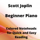 The Entertainer Beginner Piano Sheet Music with Colored Notation