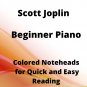 The Entertainer Beginner Piano Sheet Music with Colored Notation