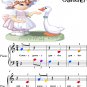 Goosey Goosey Gander Beginner Piano Sheet Music with Colored Notation