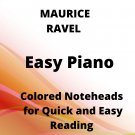 Pavane for a Dead Princess Easy Piano Sheet Music with Colored Notation