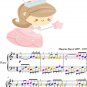Pavane for a Dead Princess Easy Piano Sheet Music with Colored Notation