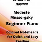 The Gnome Pictures at an Exhibition Beginner Piano Sheet Music with Colored Notation