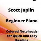 Bethena Waltz Rag Beginner Piano Sheet Music with Colored Notation