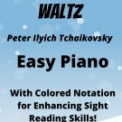 Sleeping Beauty Waltz Easy Piano Sheet Music with Colored Notation