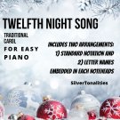 Twelfth Night Song Easy Piano Sheet Music Combo
