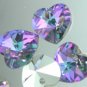4 Swarovski Vitrail Light 6202 Heart Pendants 14 mm