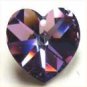 4 Swarovski Vitrail Light 6202 Heart Pendants 14 mm