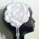 Elegant and Modern White Birdcage Veil