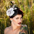 Elegant Grey & Black Headpiece,Fascinator,Wedding,Races