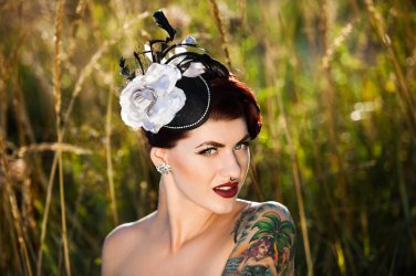 Elegant Grey & Black Headpiece,Fascinator,Wedding,Races
