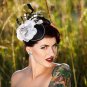 Elegant Grey & Black Headpiece,Fascinator,Wedding,Races