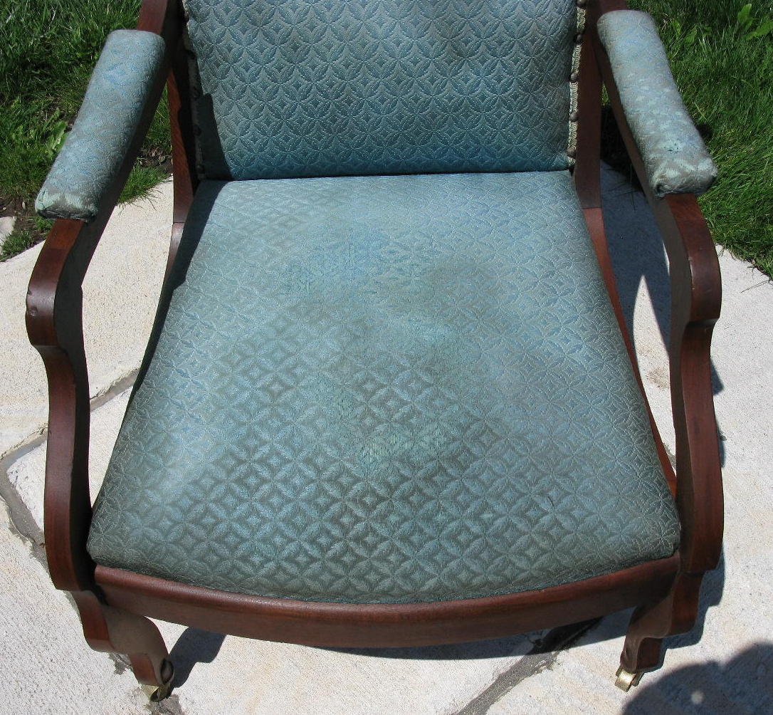 Eastlake Victorian Buttonback Walnut Upholstered Chair