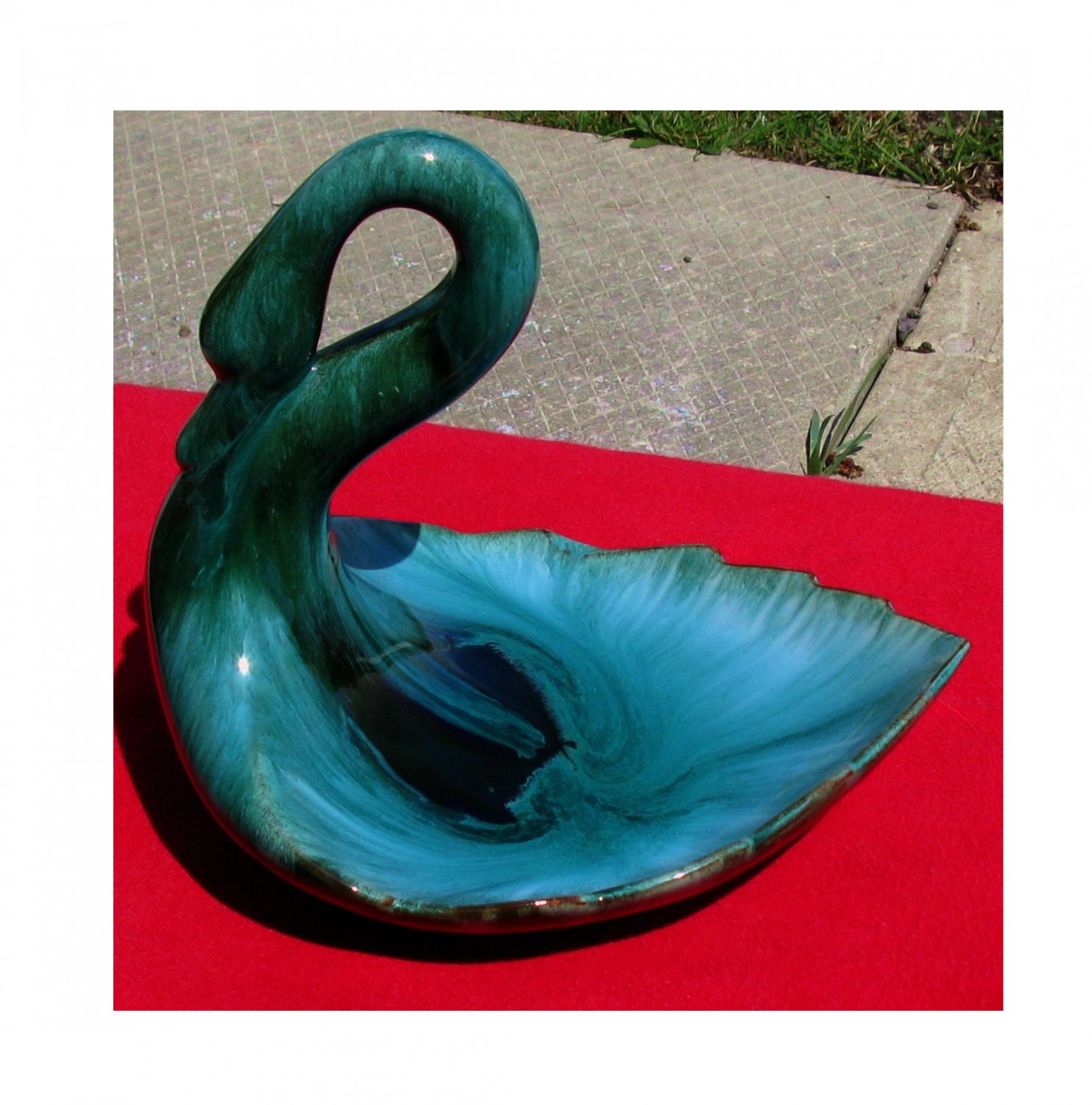Blue Mountain Pottery Large swan pottery artVintage piece